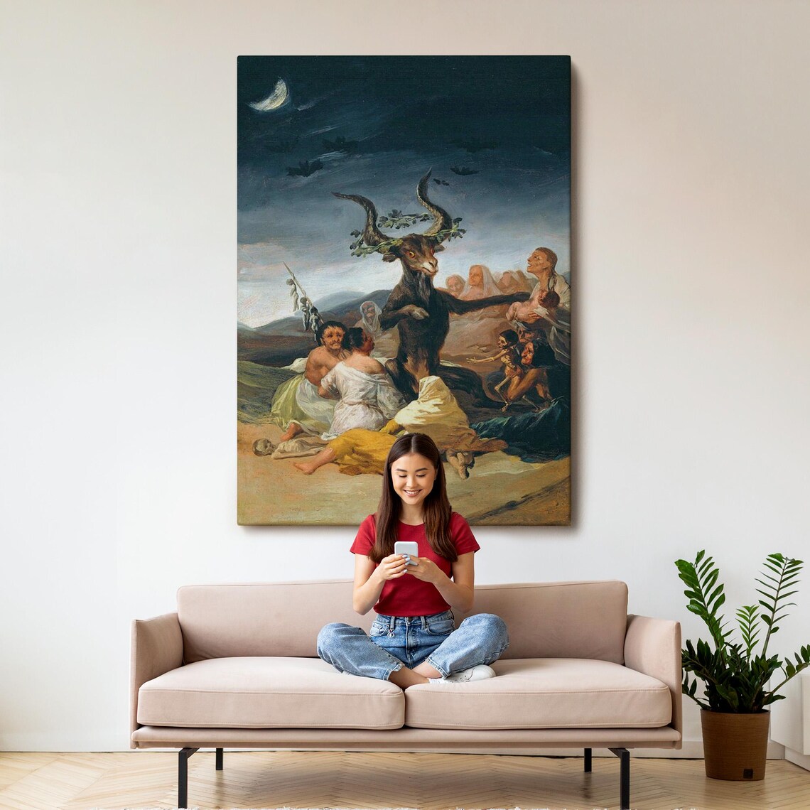 Goya Witches Sabbath Goat Devil Night Classic Dark Romanticism Wall Art - Image 3