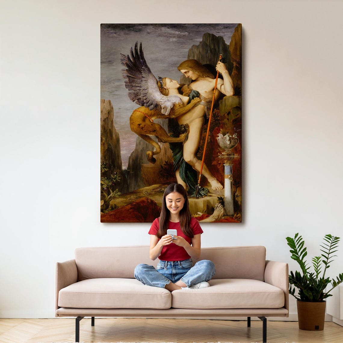Moreau Oedipus and the Sphinx Mythology Classic Oil Art Poster - Image 3