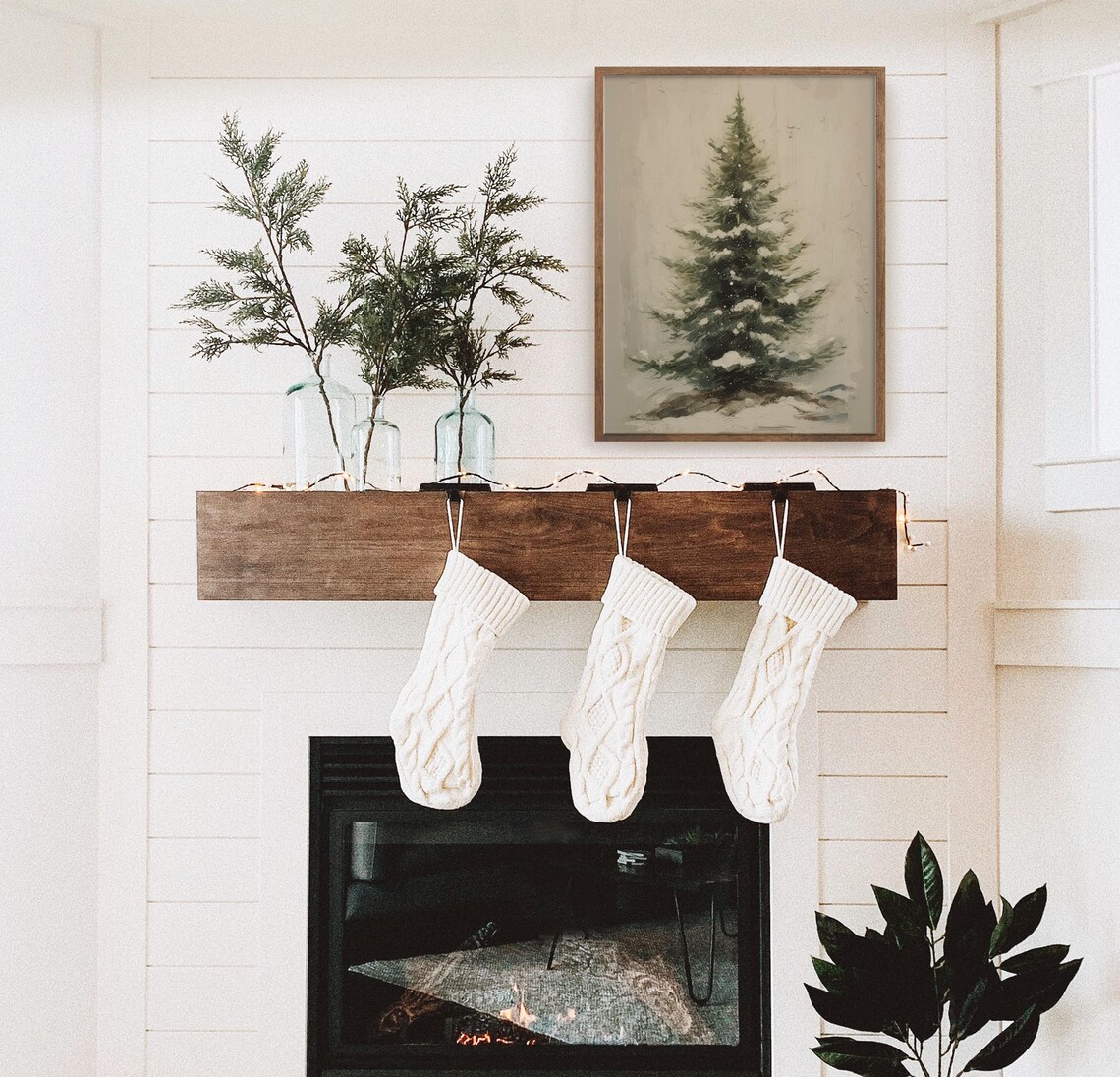 Winter Pine Tree Christmas Trees Rustic Landscape - Image 4