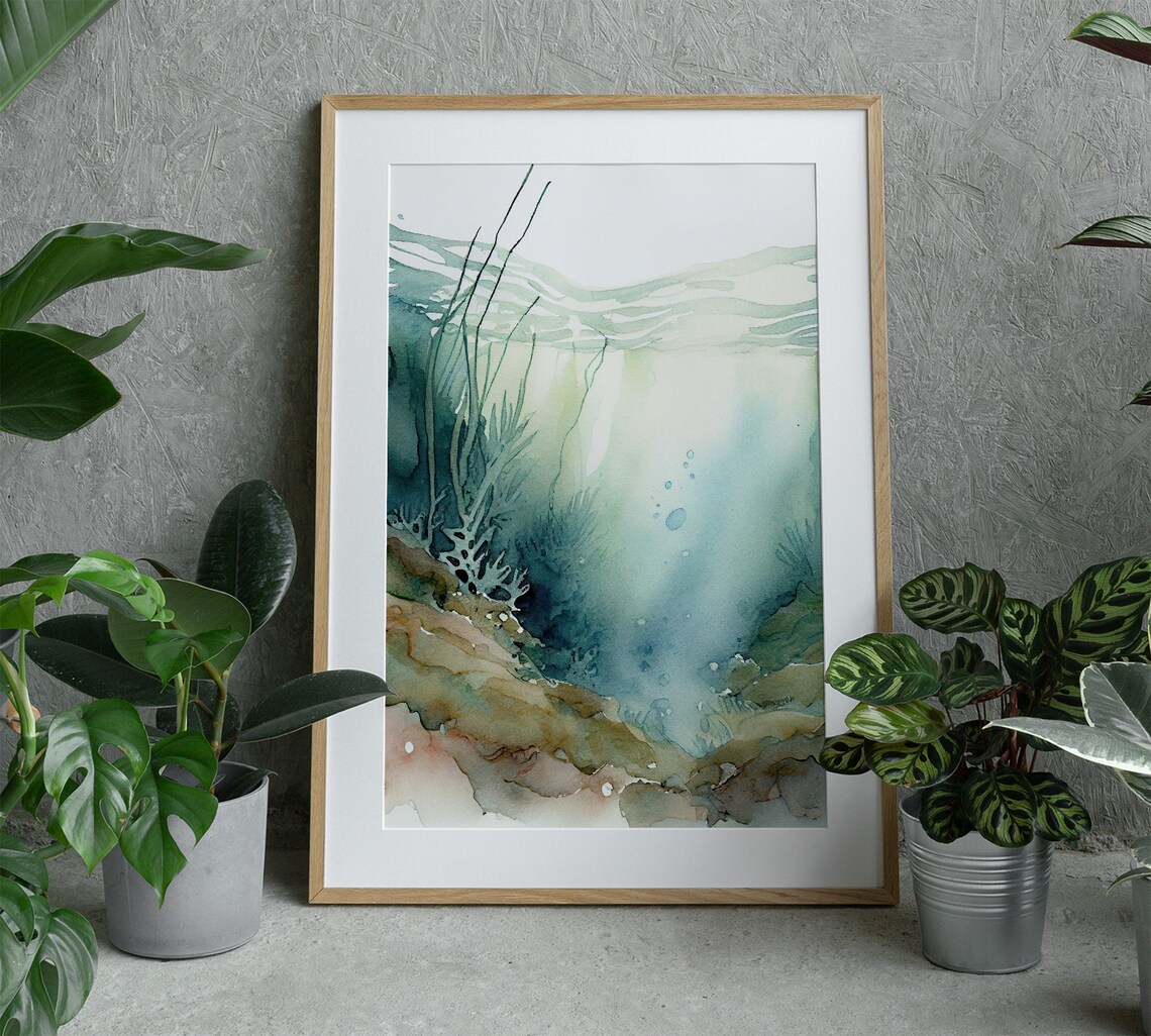 Seaweed Watercolor Art Print, Nautical Poster - Image 4