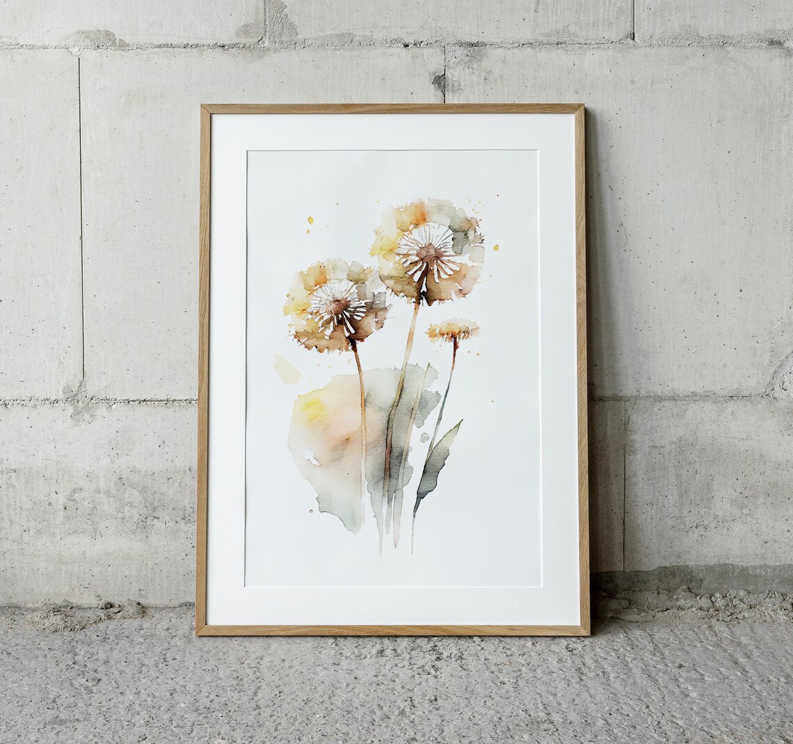 Dandelion Watercolor Wildflowers Botanical Art Print - Image 3