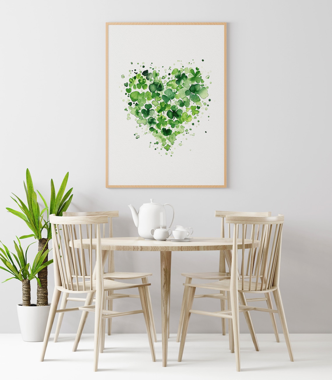 Shamrock Heart Watercolor Poster, Irish Home Decor - Image 5