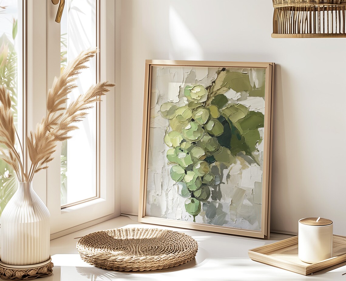 Bunch of Grapes Art Print, Botanical Kitchen Decor - Image 3