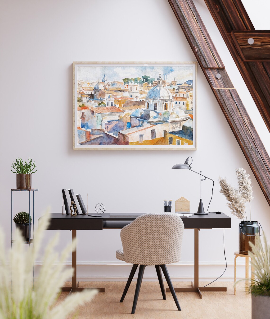 Rome Watercolor Art Print, Italian Cityscape Architecture - Image 2
