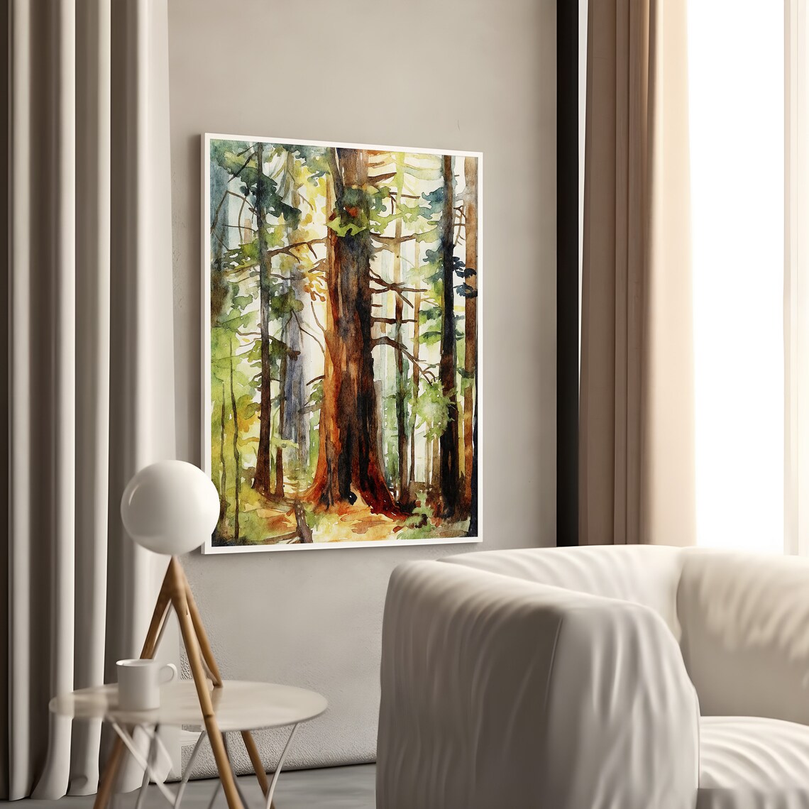 Sequoia Trees Watercolor Art Print, National Park - Image 5