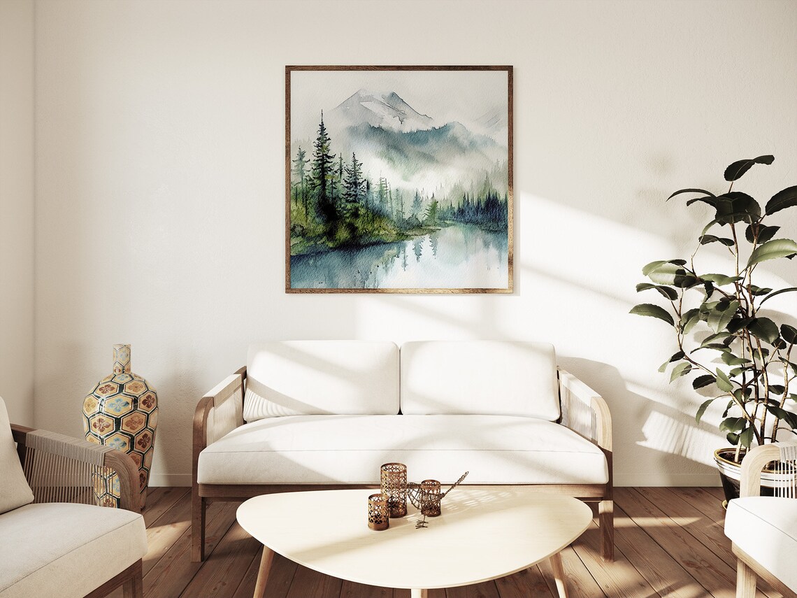 Moraine Lake Watercolor Art Print, Banff National Park - Image 3