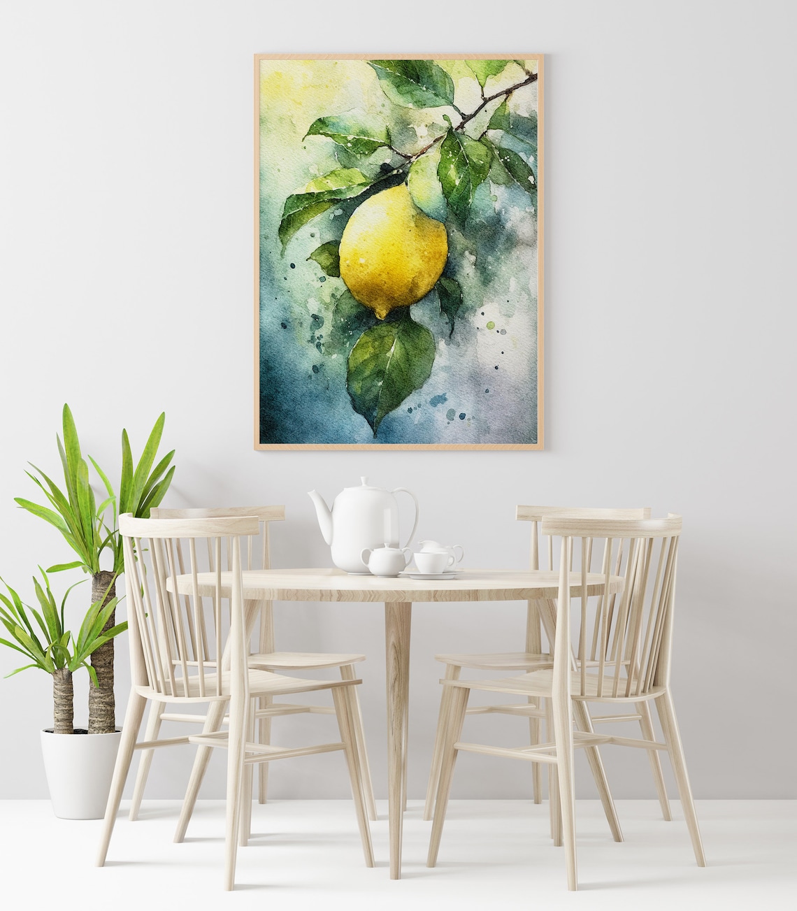 Lemon Tree Watercolor Art Print, Kitchen Wall Art - Image 3