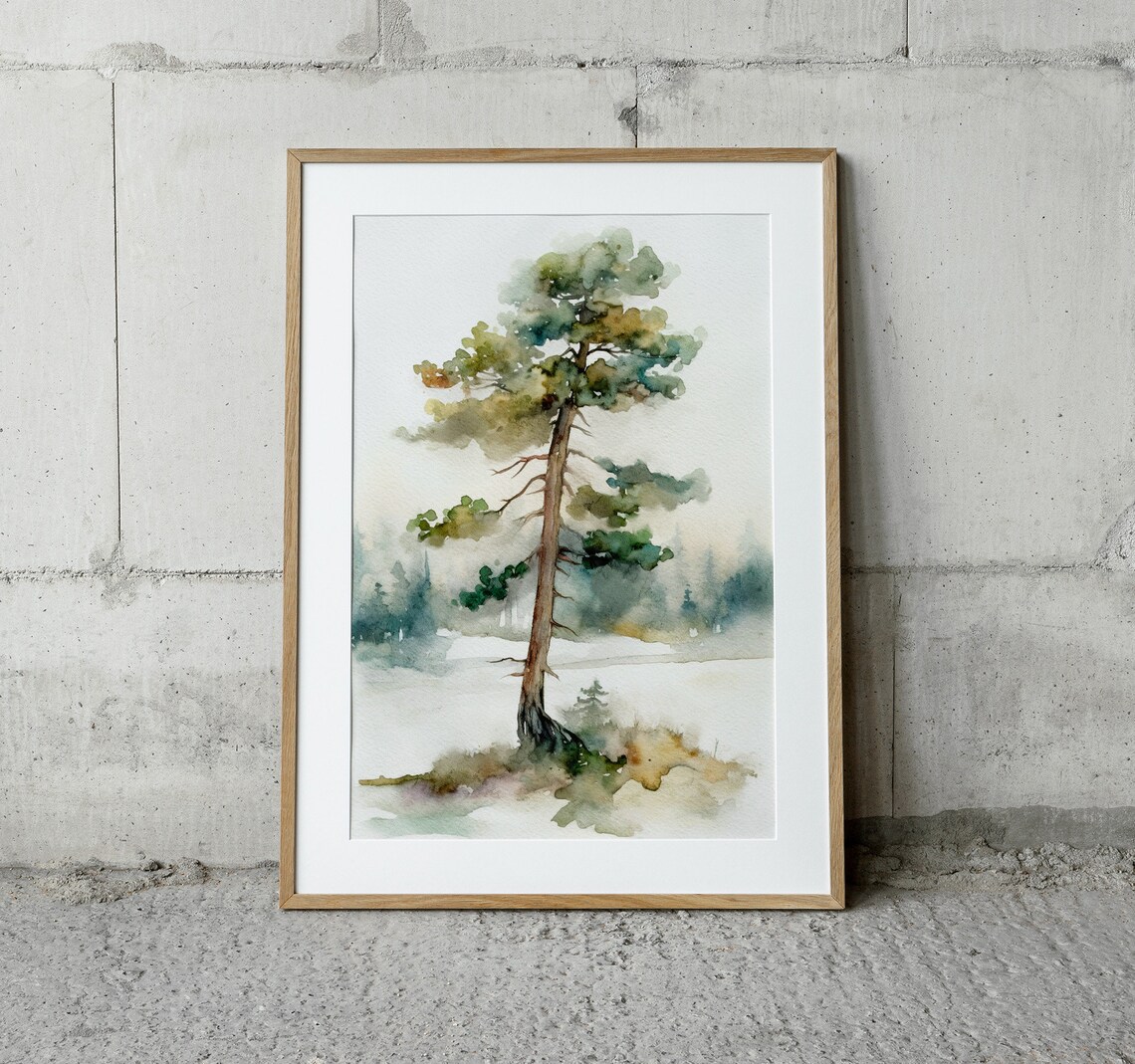 Pine Tree Watercolor Forest Poster, Neutral Nature Art - Image 2