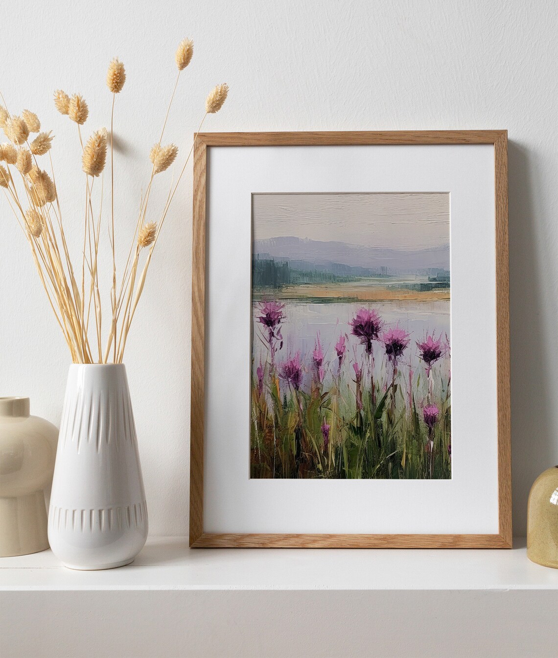Thistle Flowers Oil Print, Scottish Wildflowers - Image 2