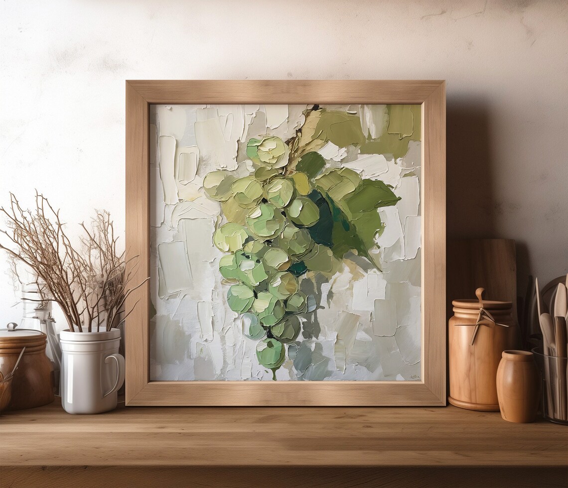 Bunch of Grapes Art Print, Botanical Kitchen Decor - Image 4