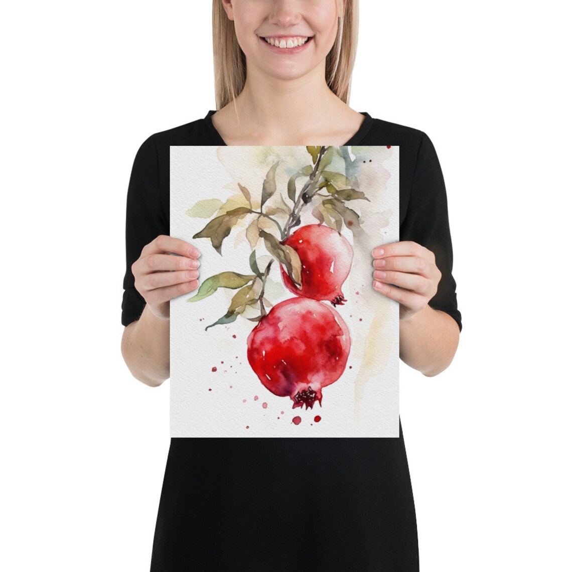 Pomegranate Watercolor Art Print, Kitchen Wall Art - Image 2