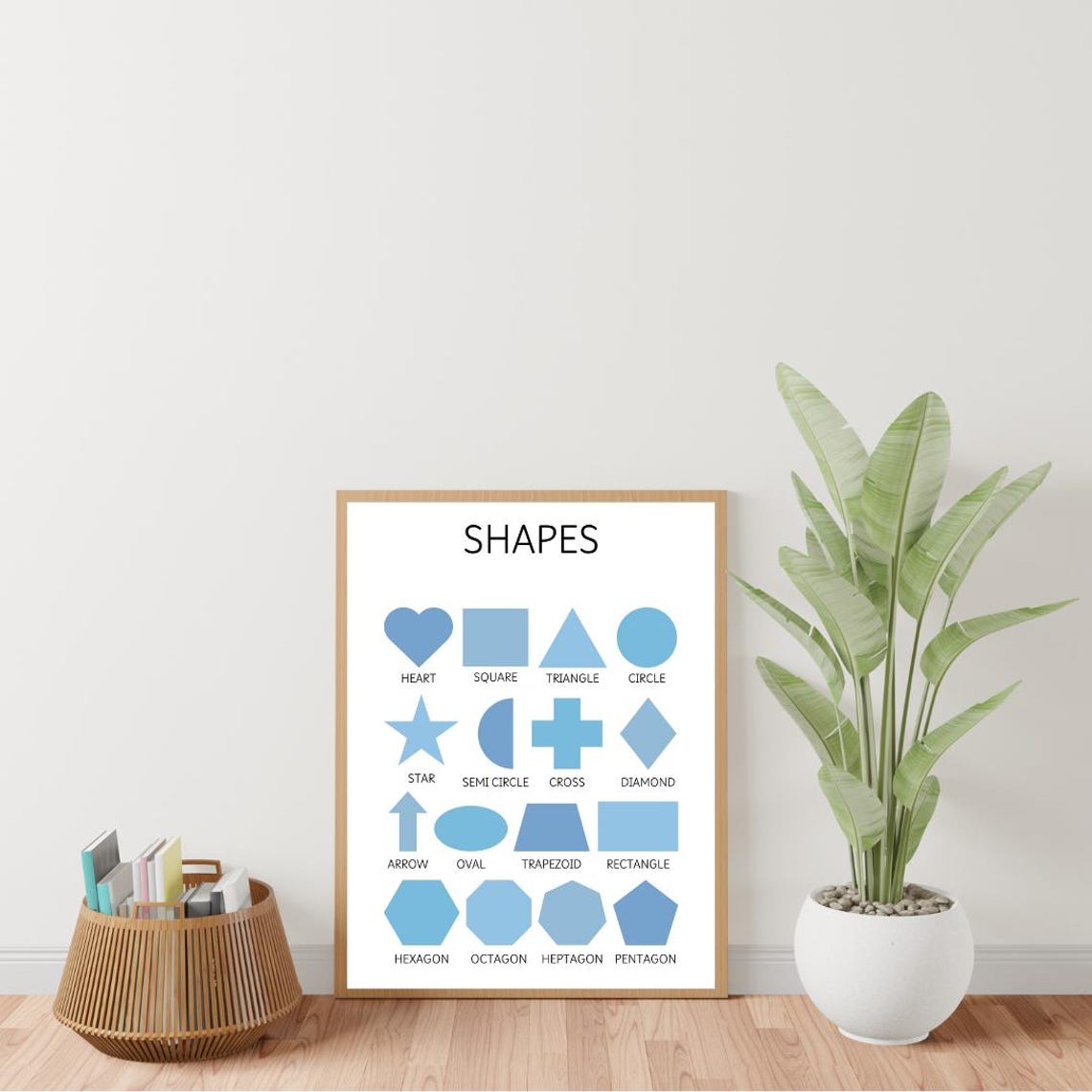 Blue Shapes Learning Poster for Kids Playroom and Classroom Decor - Image 3