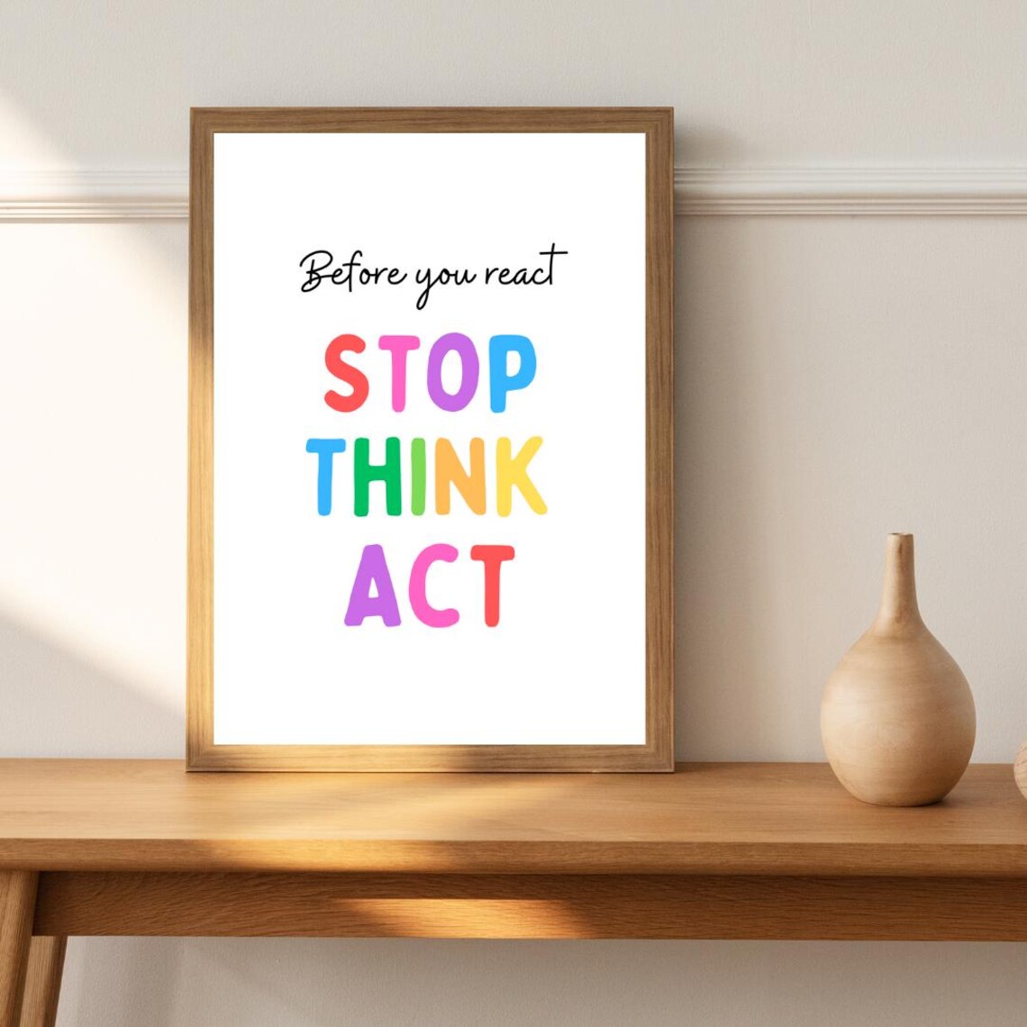 Before You React Stop Think Act Mindset Poster - Image 2