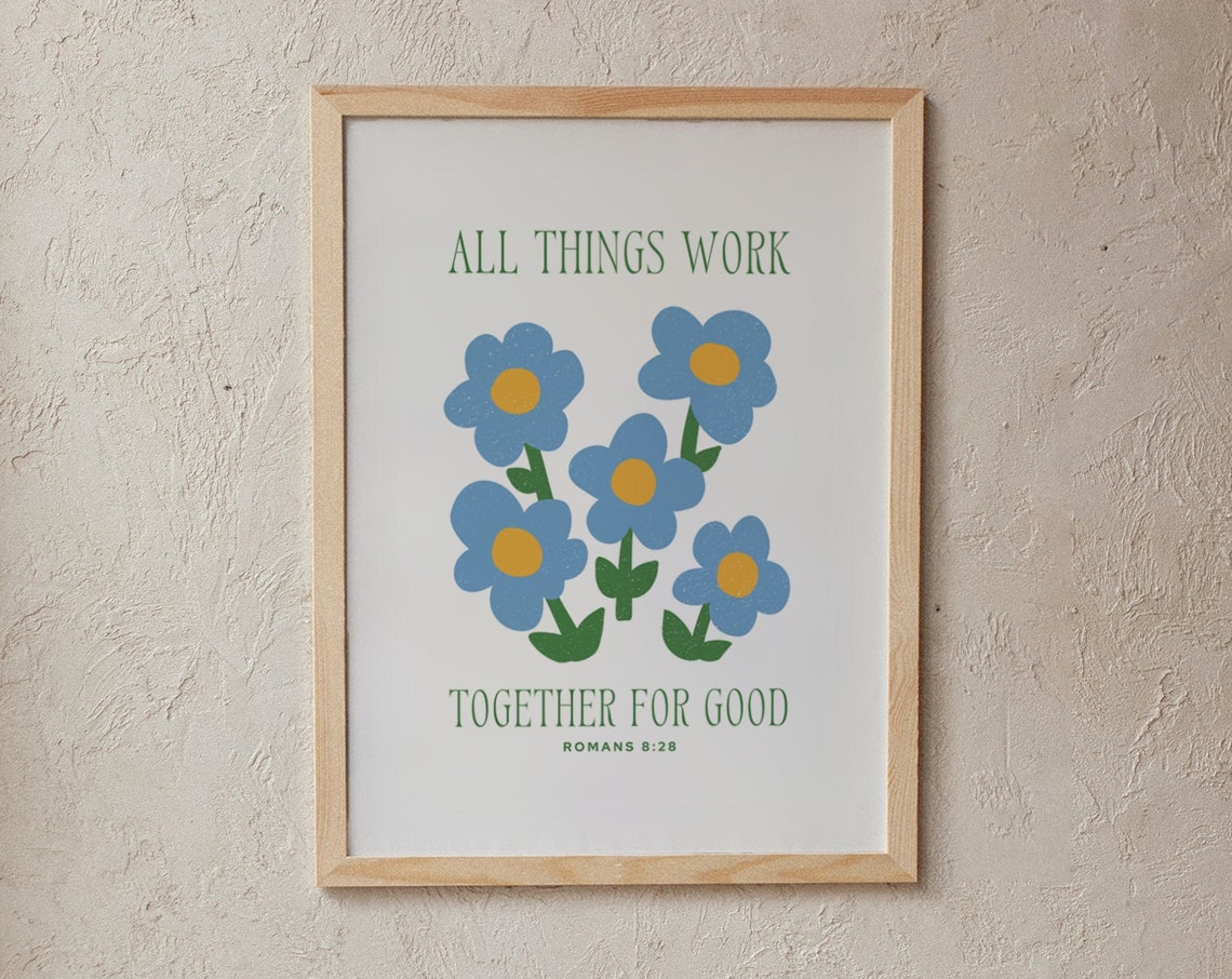 Romans 828 Print Christian Wall Art Bible Verse Wall Art Christian Aesthetic - Image 3