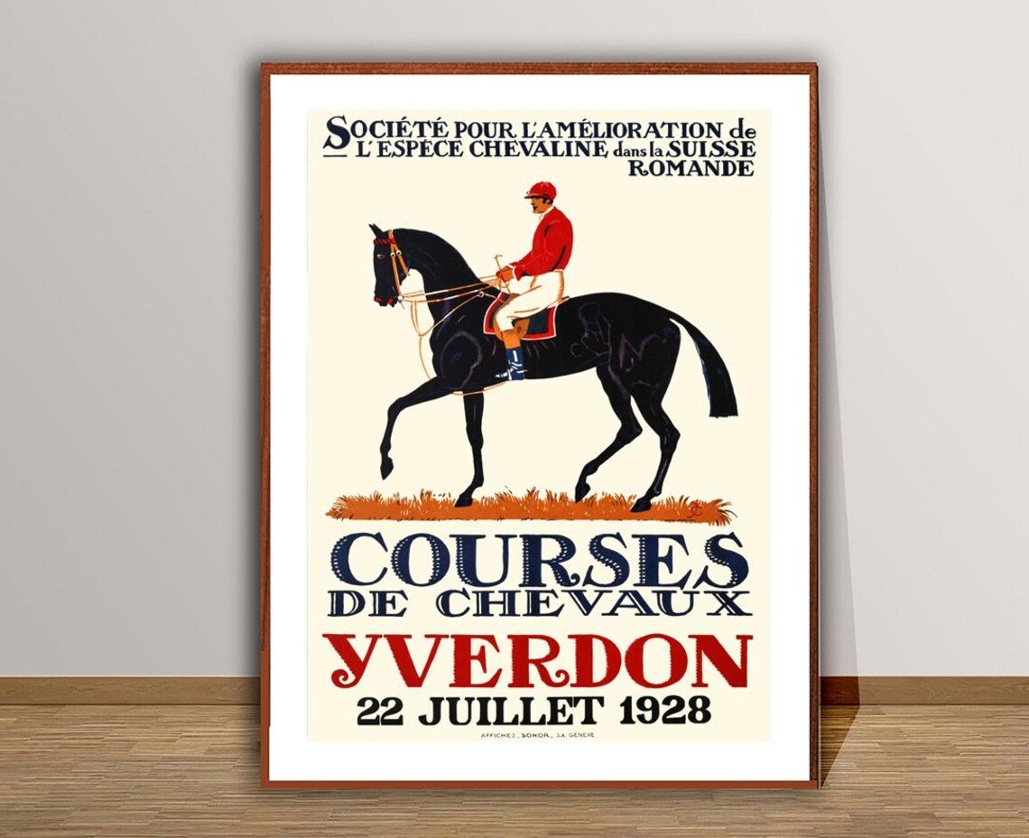 Courses De Chevaux Yverdon Vintage Sport Poster - Image 2