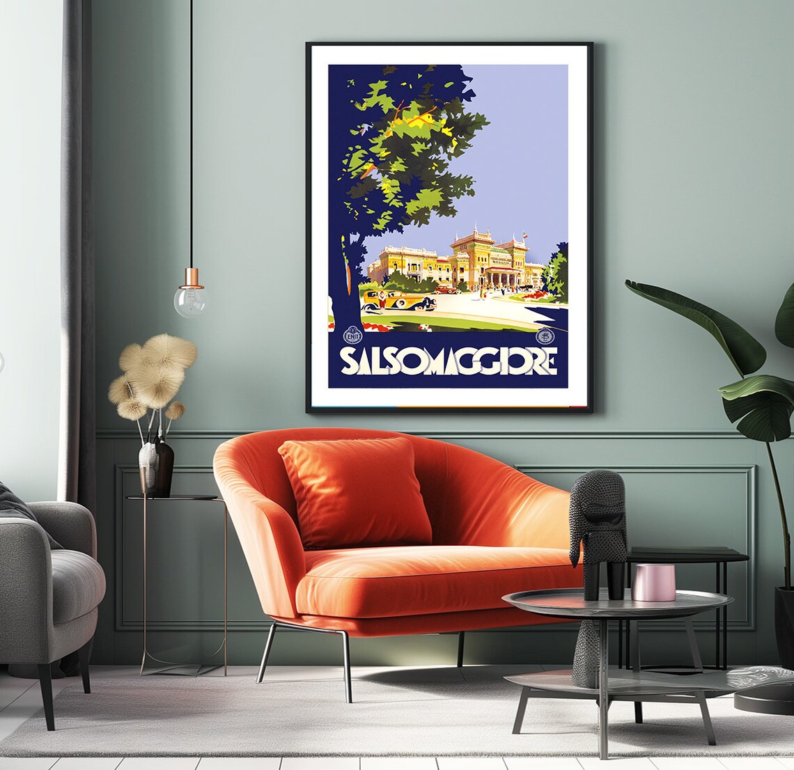 Salsomaggiore Italian Spa Grand Hotel Vintage Travel Art Poster - Image 2