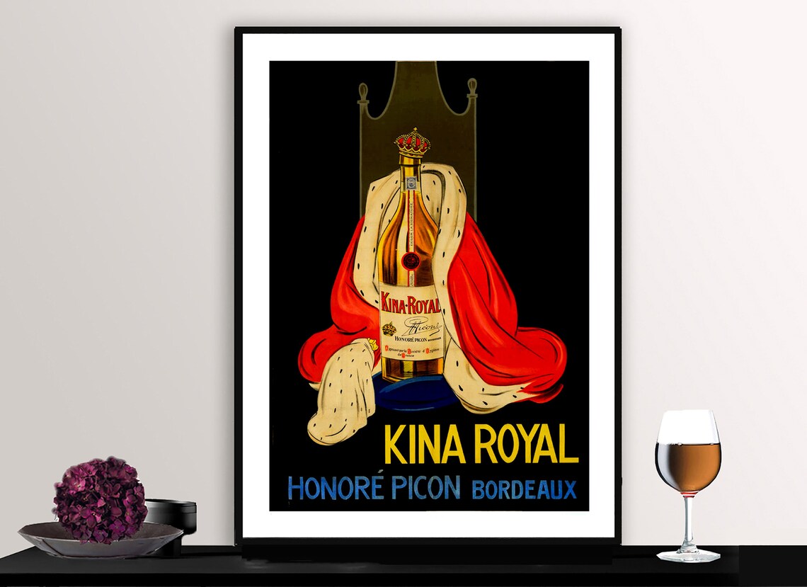 Kina Royal Honore Picon Crowned Bottle Royal Cape Vintage Poster