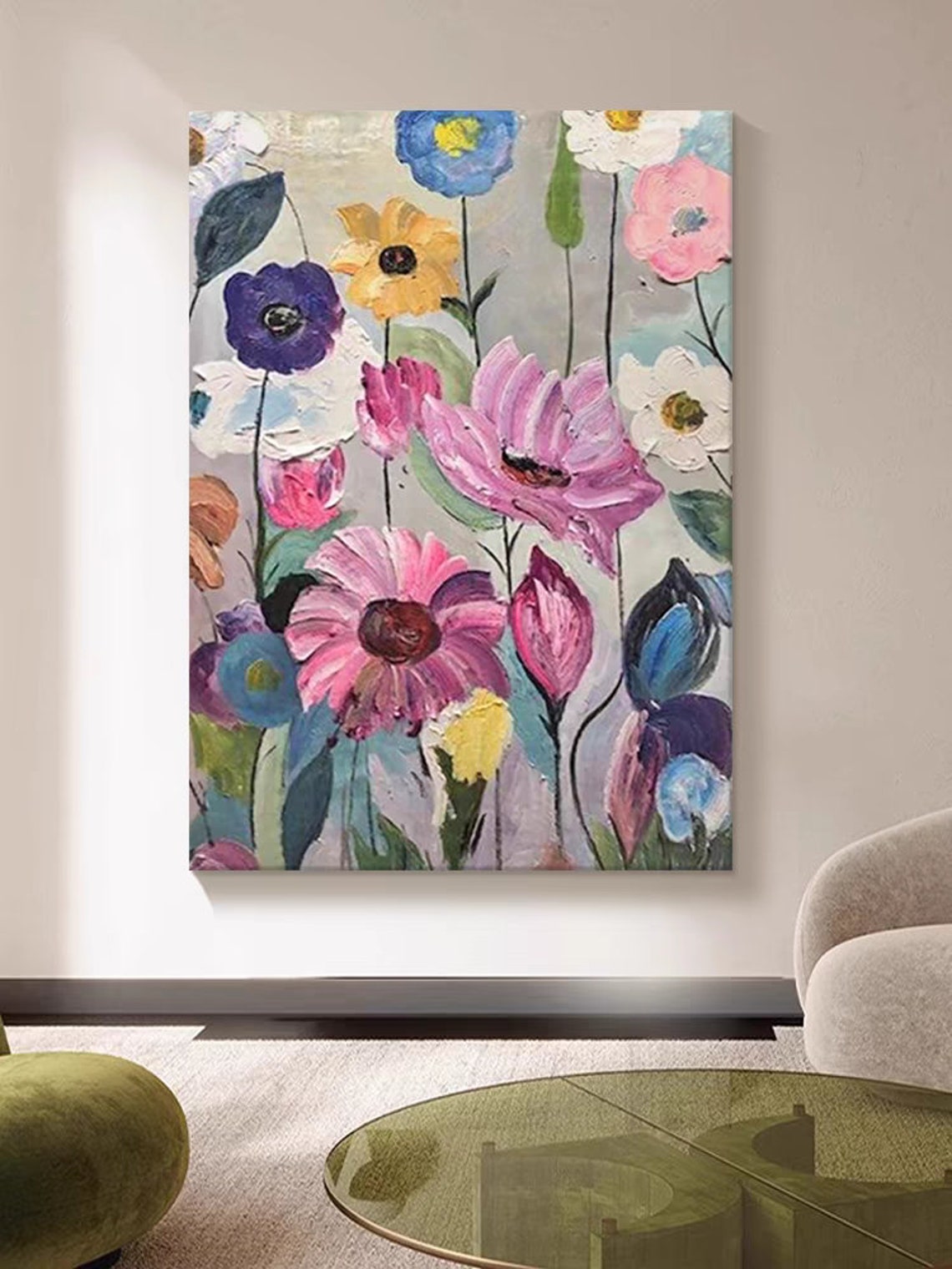 Colorful Wildflower Meadow Pink Purple Blue Bloom Garden Poster - Image 3