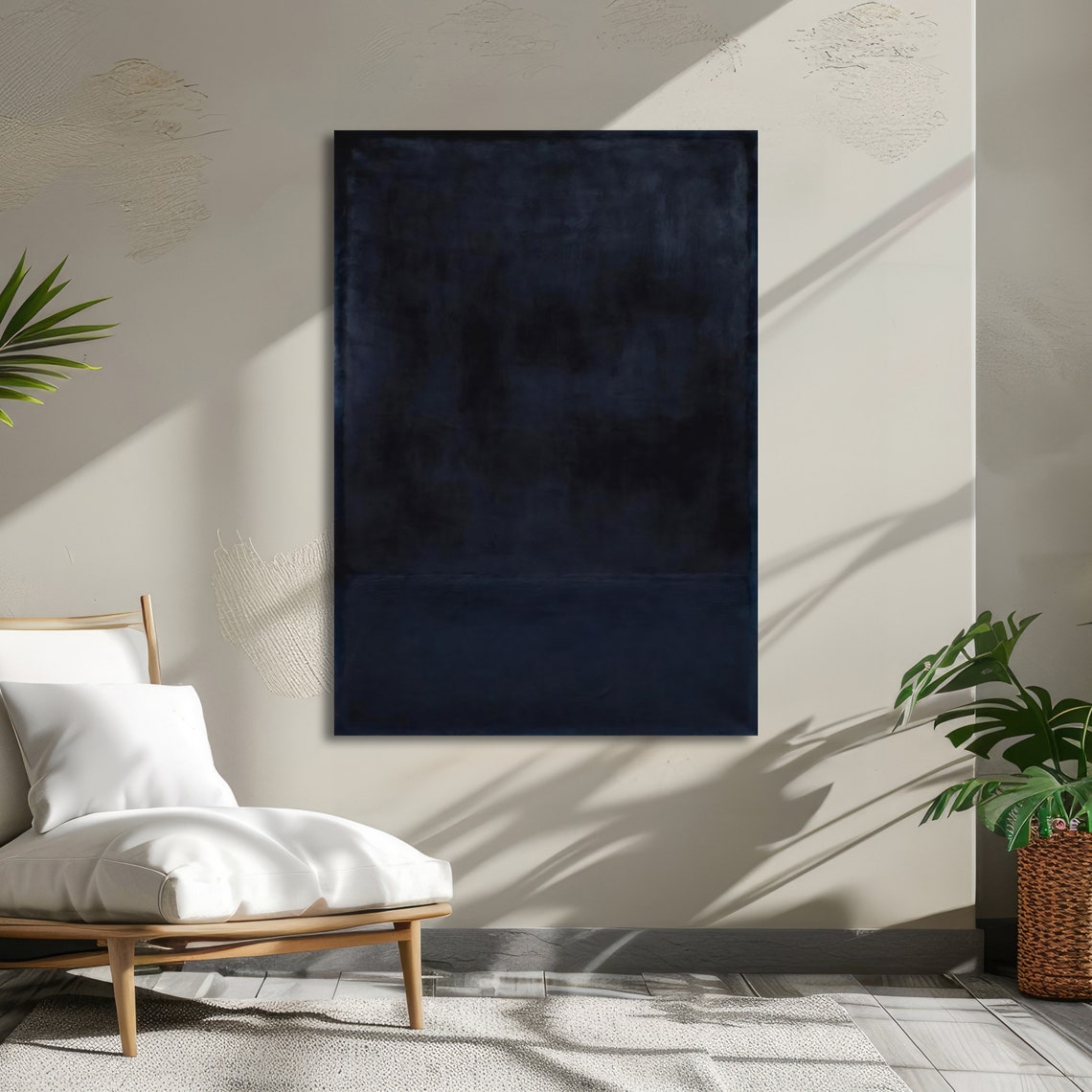 Midnight Blue Mark Rothko Inspired Dark Abstract Night Sky Art Poster - Image 6