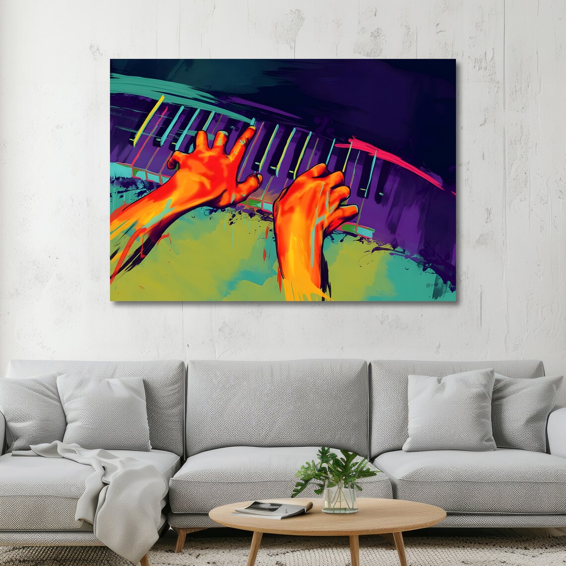 Piano Player Hands Vibrant Abstract Music Art Performance Poster - Image 5