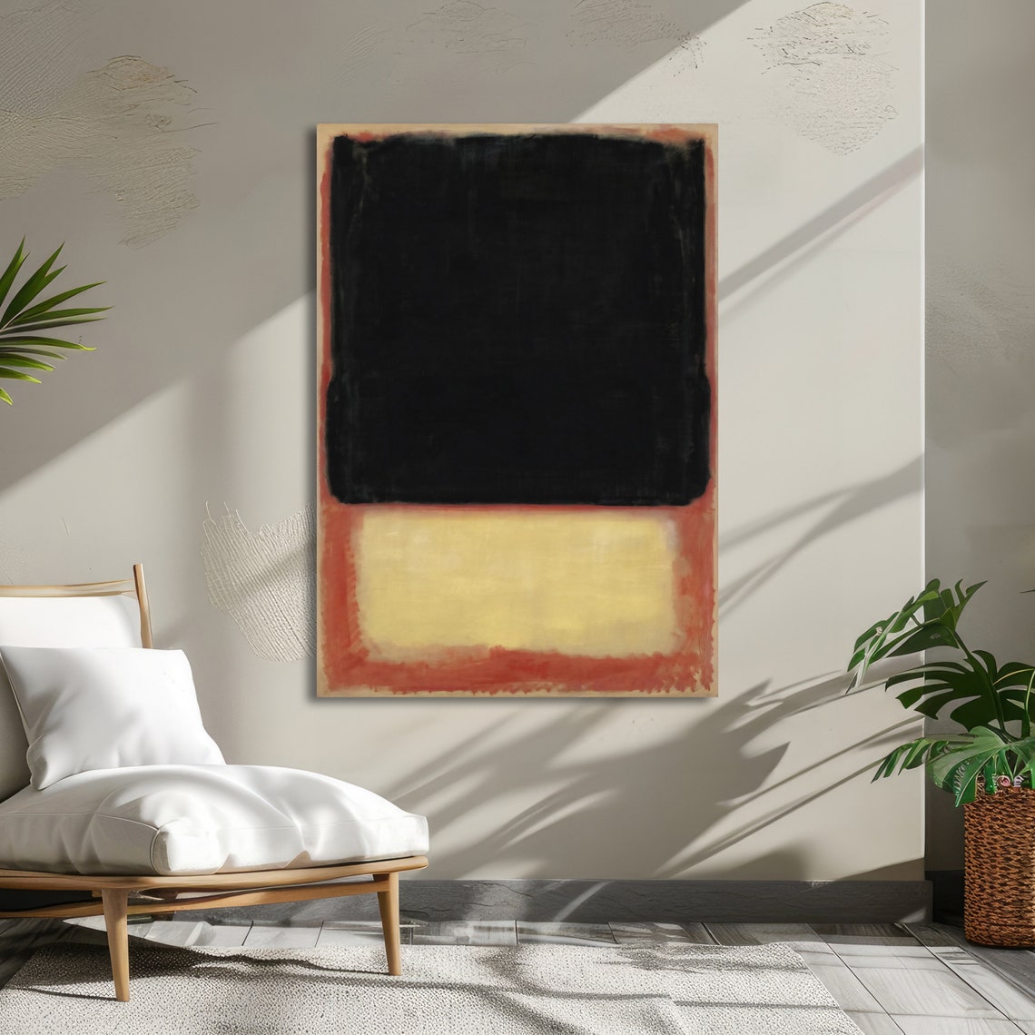 Black and Pale Gold Horizon Rothko Style Abstract Color Poster - Image 3