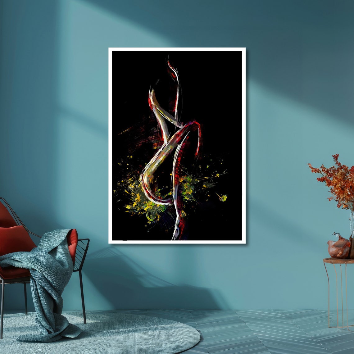 Vivid Abstract Dancer Art Colorful Dance Modern Wall Decor Ready To Hang - Image 6