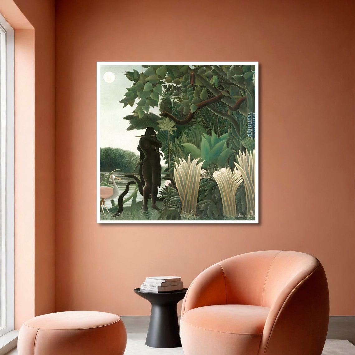 Rousseau The Snake Charmer Flute Player in Moonlit Jungle Poster - Image 6