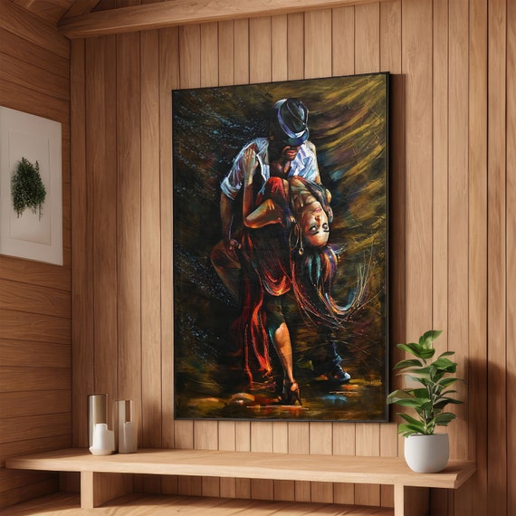 Passionate Tango Dance Art Romantic Dance Wall Print Tango Couple Poster Wall Art Design Ready To Hang Decoration