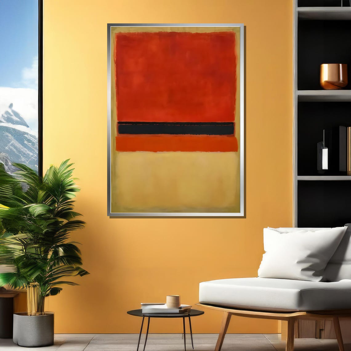 Abstract Expressionist Red Black and Yellow Color Fields Art Poster - Image 5