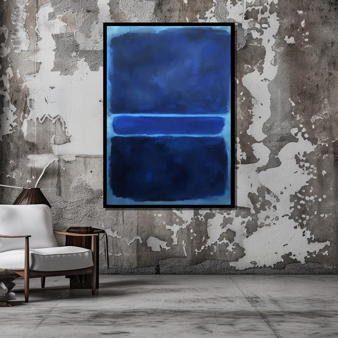 Deep Blue Abstract Color Field Painting Modern Minimalist Art Poster - Image 5
