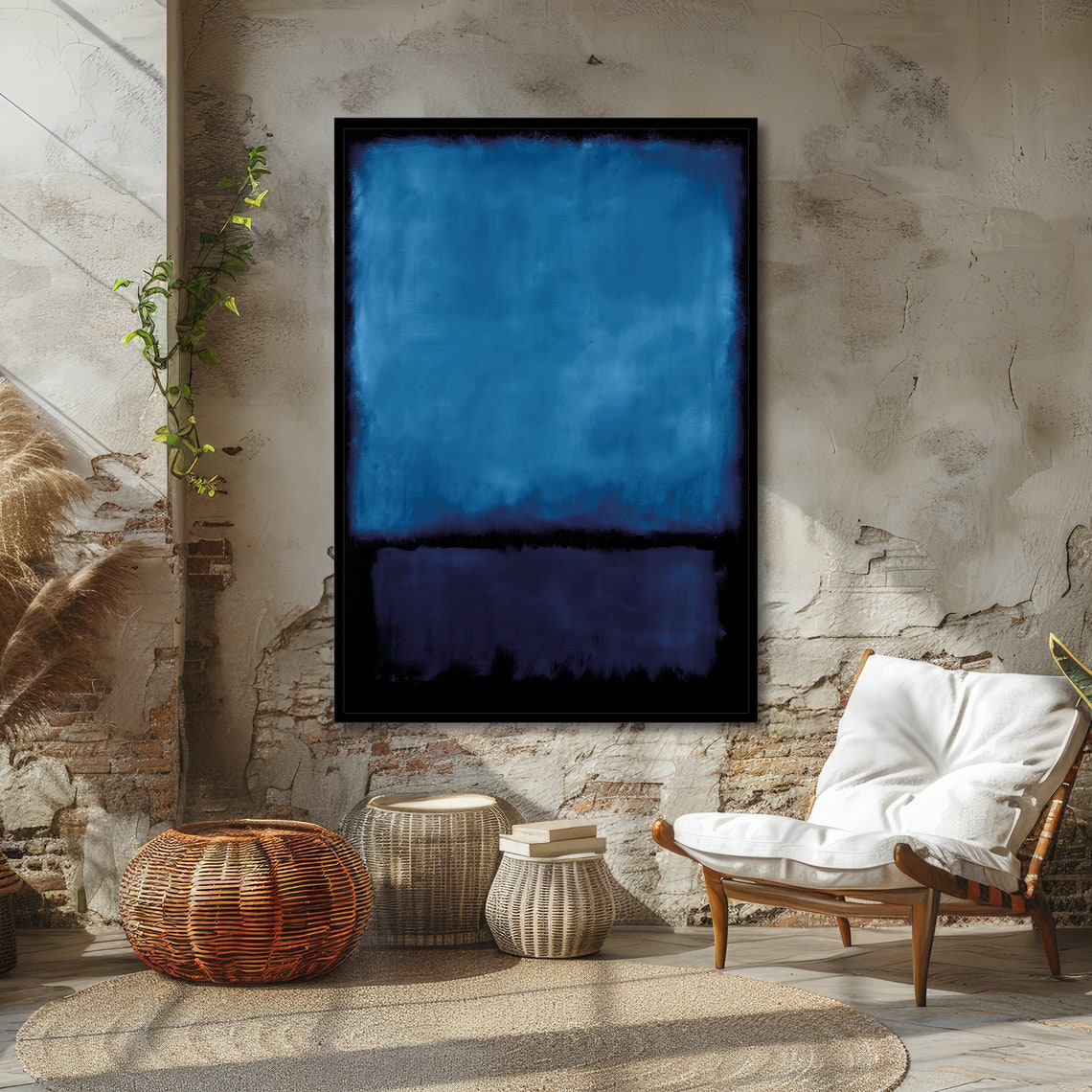 Deep Ocean Blue Rothko-Inspired Gradient Color Field Art Poster - Image 4
