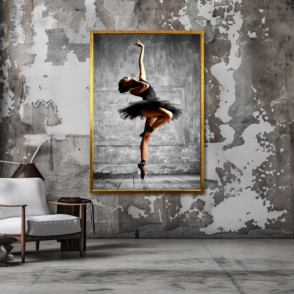 Graceful Ballerina In Black Tutu Elegant Dance Wall Decor Ballet Dancer Poster Wall Art Design Ready To Hang Decoration - Image 5