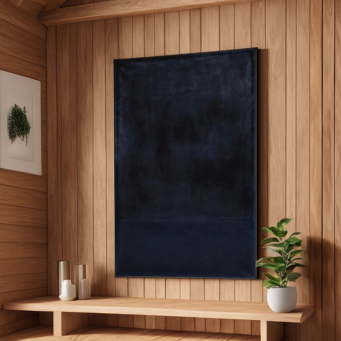 Midnight Blue Mark Rothko Inspired Dark Abstract Night Sky Art Poster