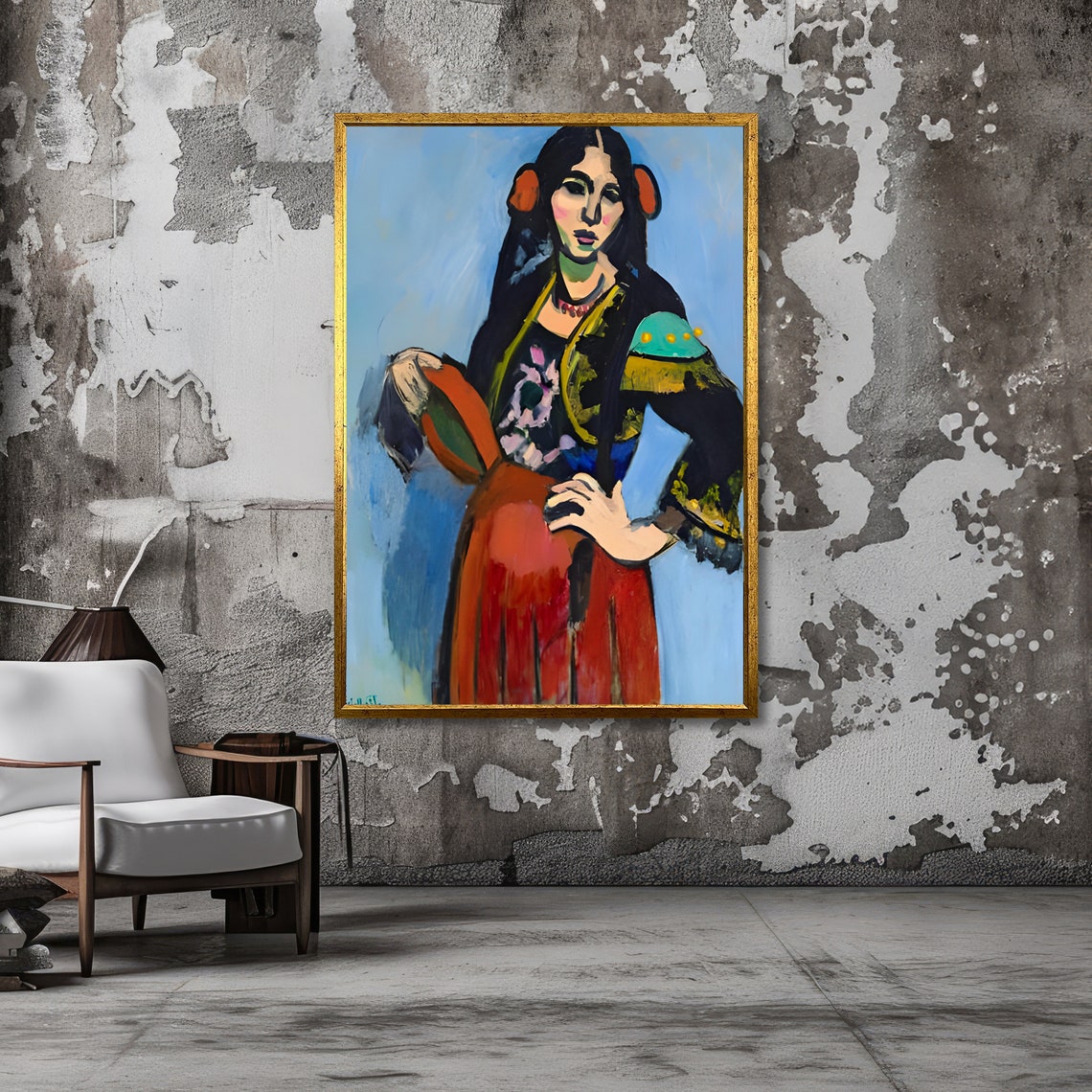 Flamenco Dancer Matisse Inspired Art Bold Abstract Print Modern Wall Art Ready To Hang Decoration - Image 3