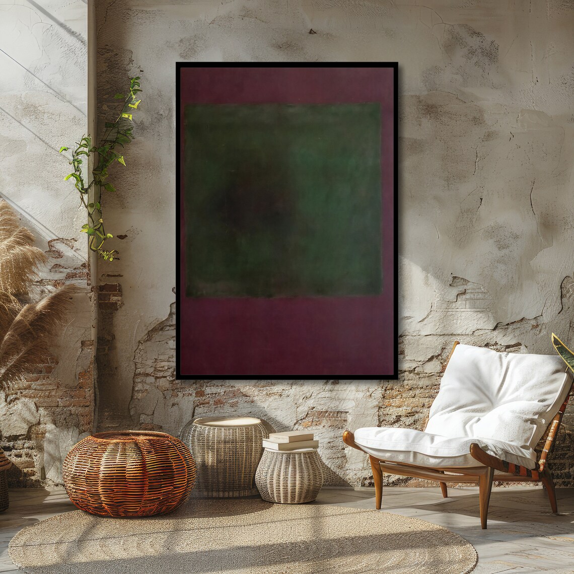Mark Rothko Inspired Abstract Green and Purple Color Field Art Poster - Image 4