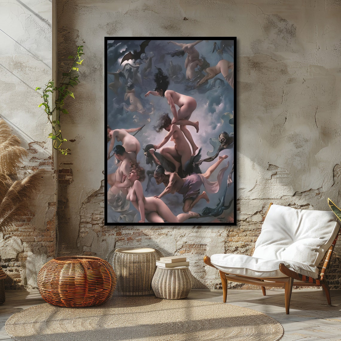 Falero Fallen Angels Winged Figures in Storm Clouds Art Poster - Image 4