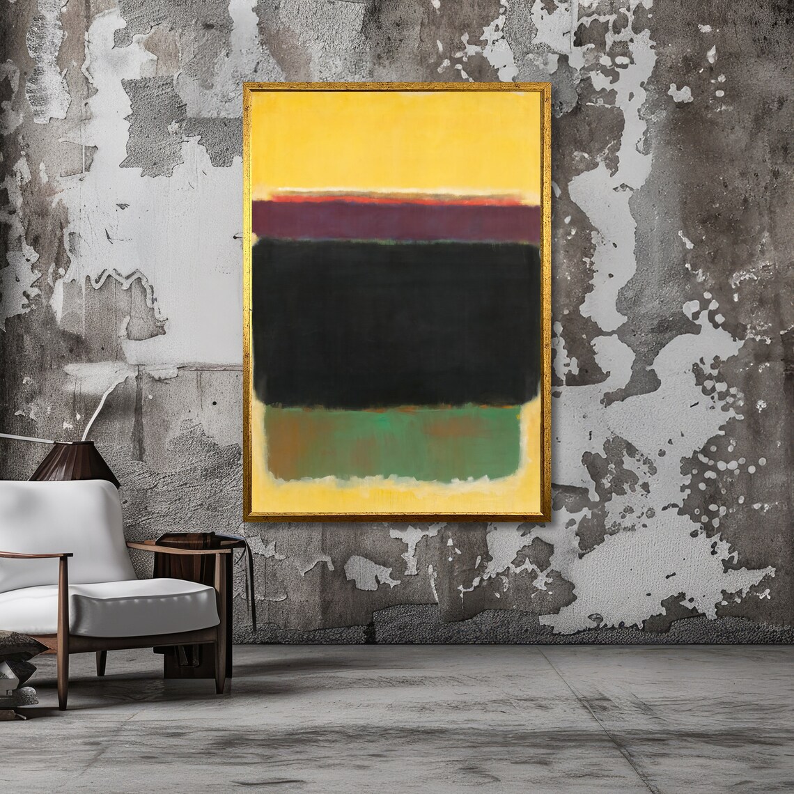 Earth and Sun Yellow Purple Black Rothko-Inspired Art Poster - Image 4
