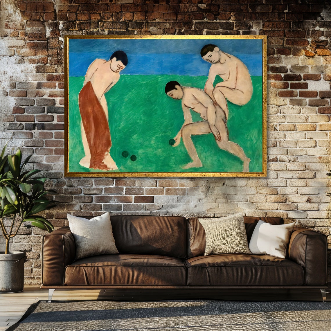 Bathers Playing Matisse Inspired Art Bold Abstract Print Modern Wall Art Ready To Hang Decoration - Image 6