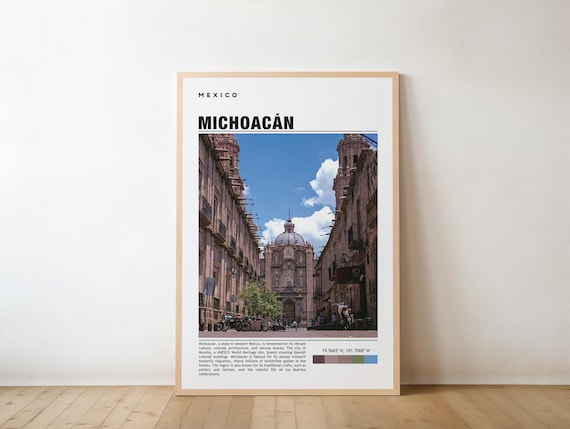 Michoacan Print Mexico Poster Wall Art Travel Artwork