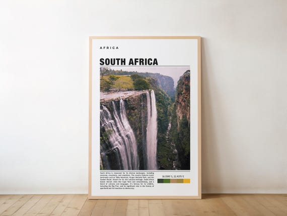 South Africa Print Poster Wall Art Travel Artwork Jozi