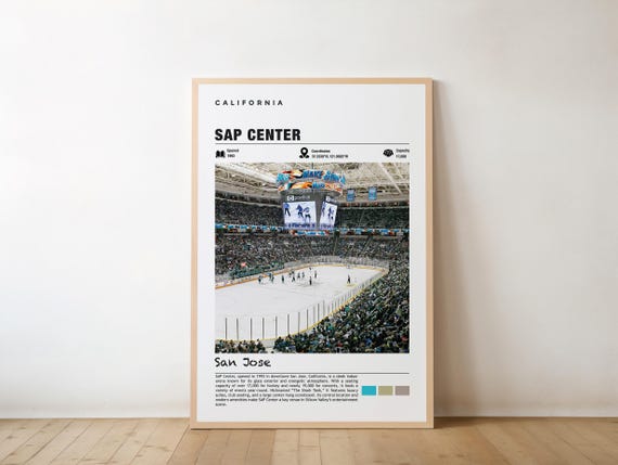 Sap Center Print Poster San Jose Views Arena Art Urban Charm Hockey Sports Venue City Landmark