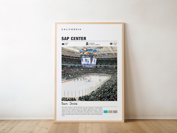 SAP Center San Jose Hockey Arena Shark Tank Venue Sports Poster