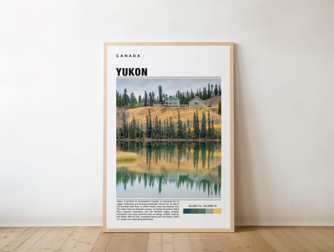 Yukon Canada Lake Lodge Wilderness Nature Scenic Travel Poster