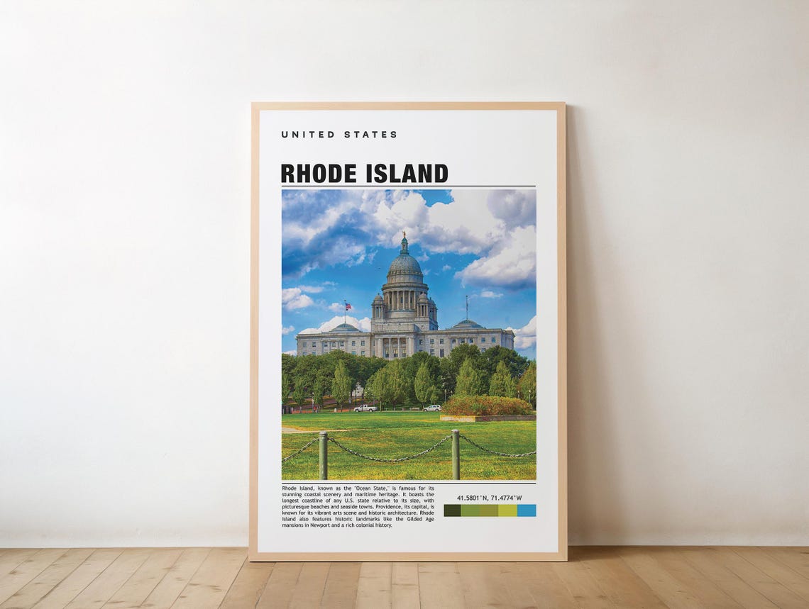 Rhode Island State House Providence Photo Minimalist Travel Print