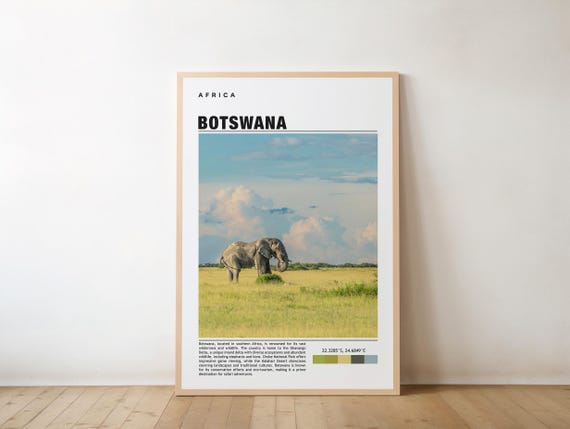 Botswana Print Poster Wall Art Travel Photo Gaborone