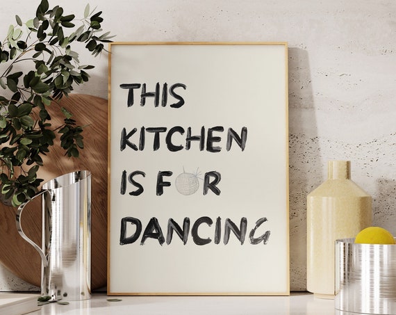 This Kitchen Is For Dancing Retro Disco Ball Art Print