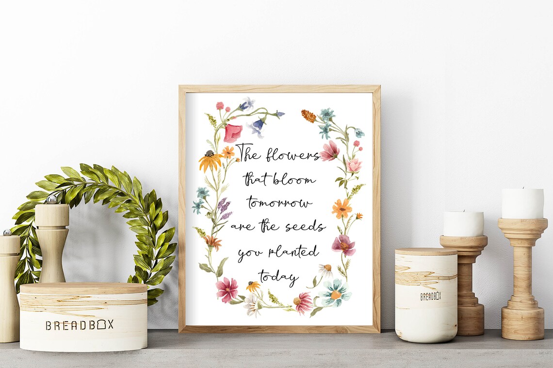 The Flowers That Bloom Tomorrow Quote Art Print, Wildflower - Image 9