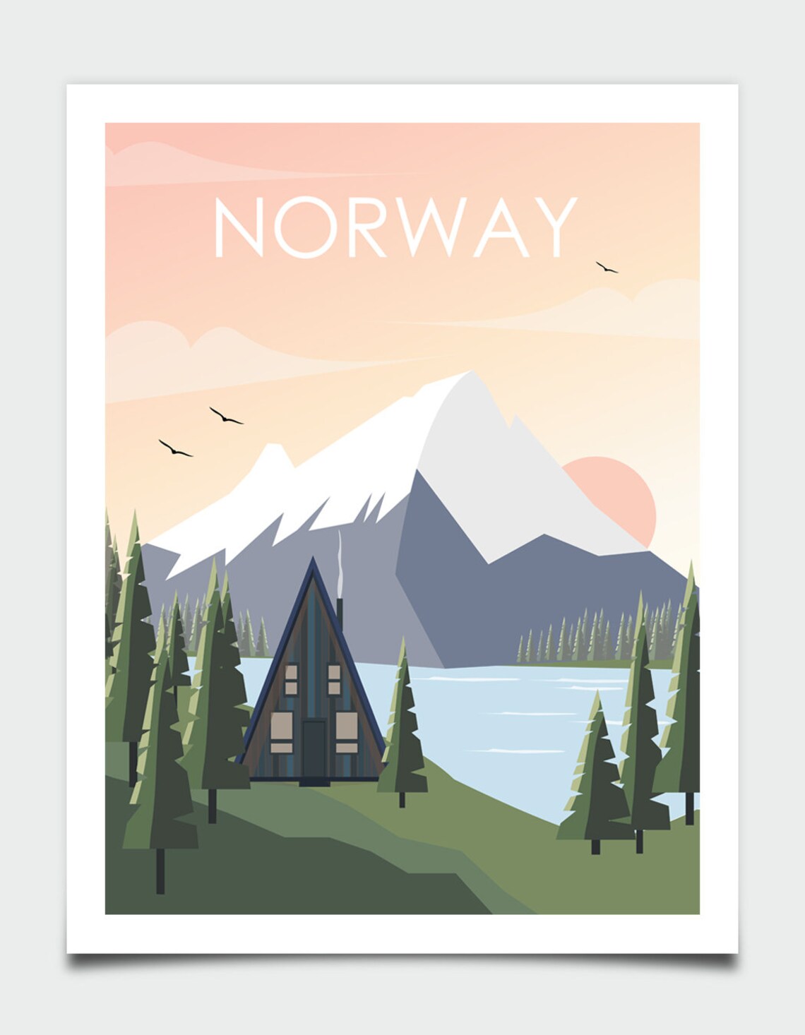 Norway Retro Travel Poster, Travel Wall Art - Image 4