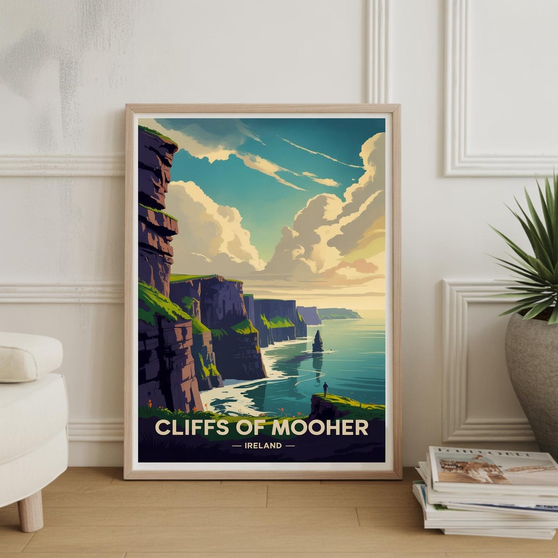 Cliffs of Mooher Ireland Dramatic Sea Cliffs Travel Poster Art