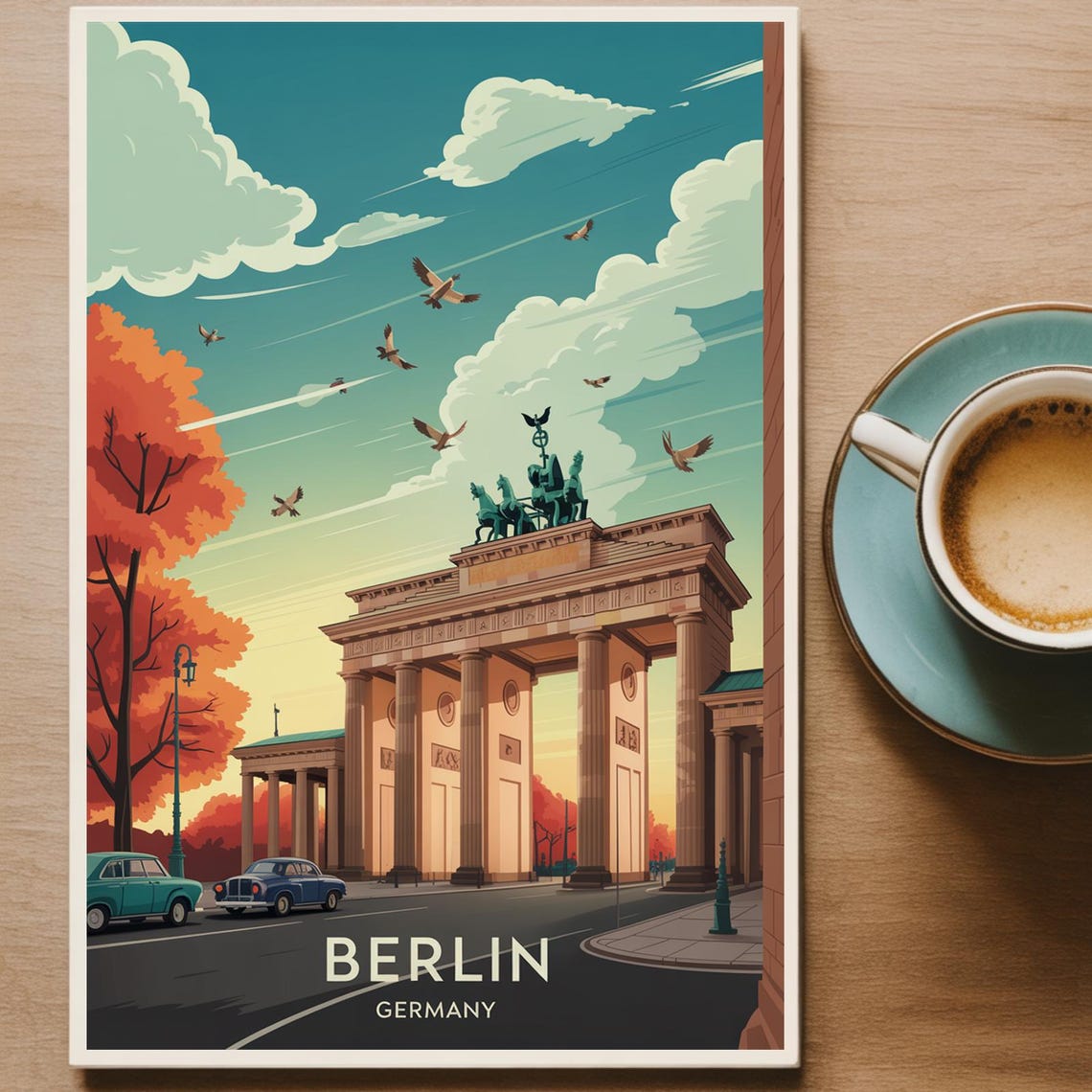 Berlin Travel Poster Germany Cityscape Art Wall Decor For Enthusiasts Unique Personalized